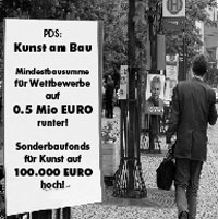 PDS: Kunst am Bau: Mindestbausummer für Wettbewerbe auf 0,5 Mio. EURO runter! Sonderbaufonds für Kunst auf 100000 EURO hoch!
